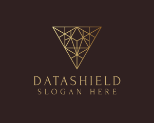 Gold - Geometric Diamond Triangle logo design