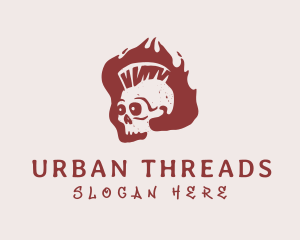 Streetwear - Flame Skull Streetwear logo design