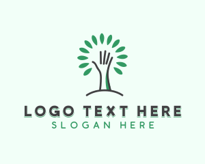 Organic - Eco Tree Hand logo design