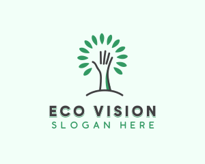 Eco Tree Hand logo design