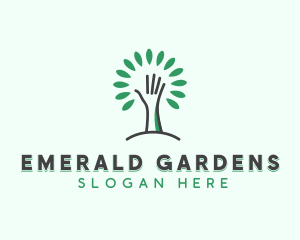 Eco Tree Hand logo design