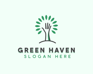 Eco Tree Hand logo design