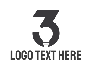 Idea - Number 3 Lamp logo design