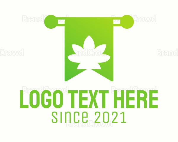 Green Cannabis Bookmark Logo