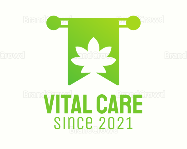 Green Cannabis Bookmark Logo