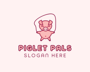 Piglet - Piglet Jumping Rope logo design