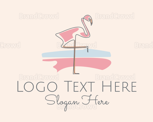 Pastel Flamingo Monoline Logo
