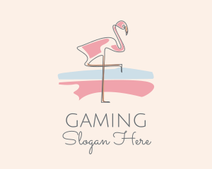 Pastel Flamingo Monoline Logo