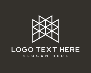 Tile - Abstract Geometric Letter M logo design