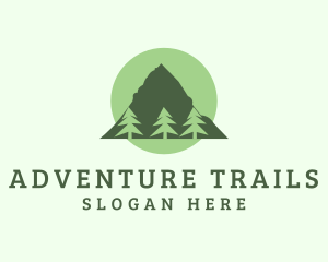 Pine Tree Forest Mountain logo design