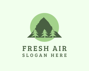 Pine Tree Forest Mountain logo design