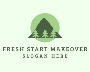 Pine Tree Forest Mountain logo design