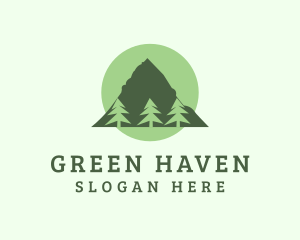 Bush - Pine Tree Forest Mountain logo design