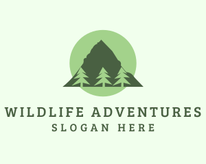 Pine Tree Forest Mountain logo design