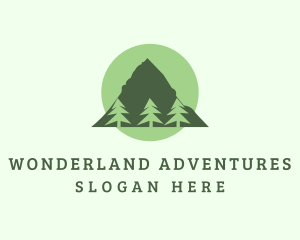 Pine Tree Forest Mountain logo design