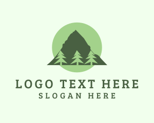 Green - Pine Tree Forest Mountain logo design