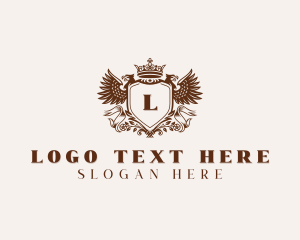 Heraldry - Classic Elegant Eagle Crest logo design