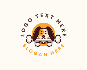 Dog Portrait - Dog Bone Grooming logo design