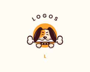 Dog Bone Grooming Logo