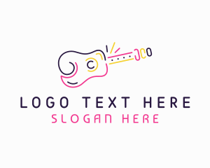 Lounge - Guitar Music Bar logo design
