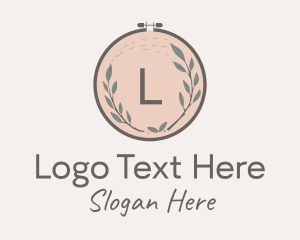 Leaf Embroidery Craft Logo
