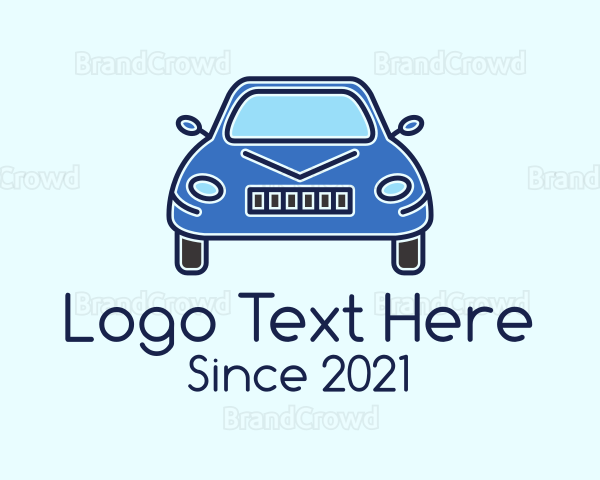 Blue Sedan Car Logo