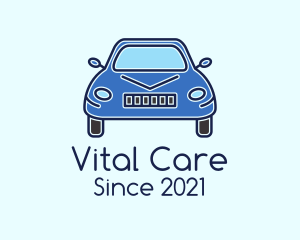 Car Rental - Blue Sedan Car logo design