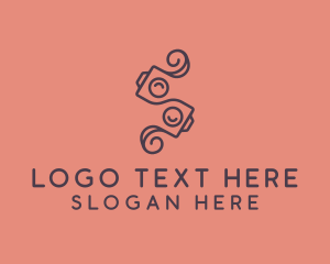 Shoot - Swirly Camera Letter S logo design