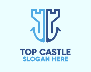 Blue Anchor Castle logo design