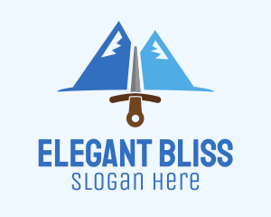 Defense - Mountains Peak Sword logo design