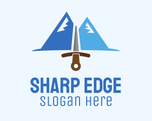 Mountains Peak Sword logo design