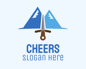 Snow - Mountains Peak Sword logo design