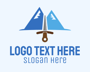 Glacier - Mountains Peak Sword logo design