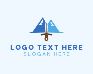 Tall - Mountains Peak Sword logo design