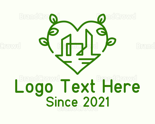 Heart Leaf Building Logo