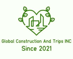 Eco Park - Heart Leaf Building logo design