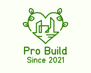 Heart Leaf Building  logo design