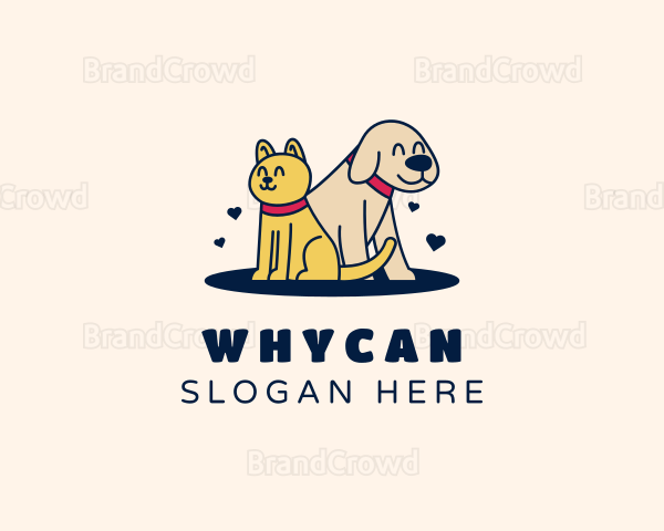 Sitting Cat Dog Pet Logo