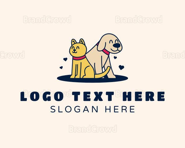 Sitting Cat Dog Pet Logo