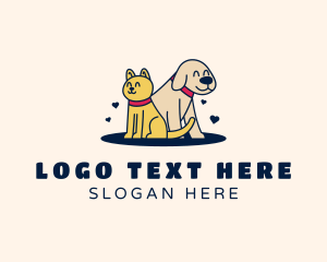 Grooming - Sitting Cat Dog Pet logo design