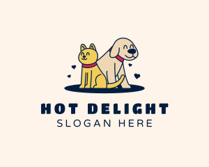 Sitting Cat Dog Pet logo design