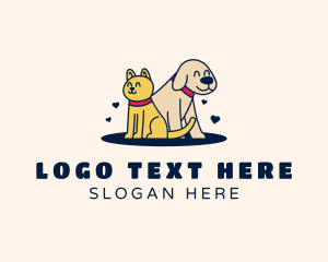 Canine - Sitting Cat Dog Pet logo design