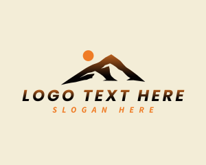 Outdoor - Sun Mountain Peak Letter F logo design