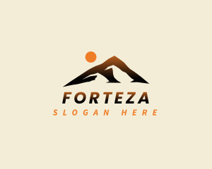 Sun Mountain Peak Letter F logo design