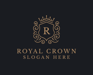 Decorative Crown Shield logo design