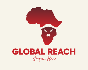 African Animal Map  logo design