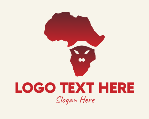 Continent - African Animal Map logo design