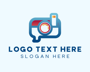 Blogging - Camera Chat Bubble logo design