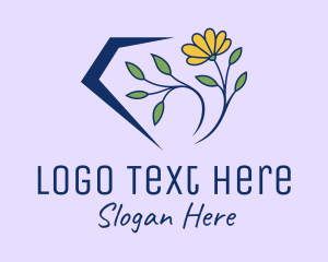 Wild Flower - Daisy Flower Diamond logo design