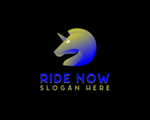 Gradient Unicorn Horse  logo design